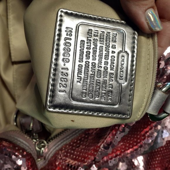 #13838 PINK COACH POPPY SEQUIN PURSE XL/SUPER RARE - Picture 7 of 7